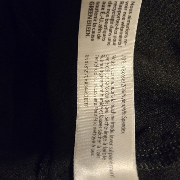 Eileen Fisher Straight Leg Crepe Ankle Black Pants Size M - Picture 4 of 4